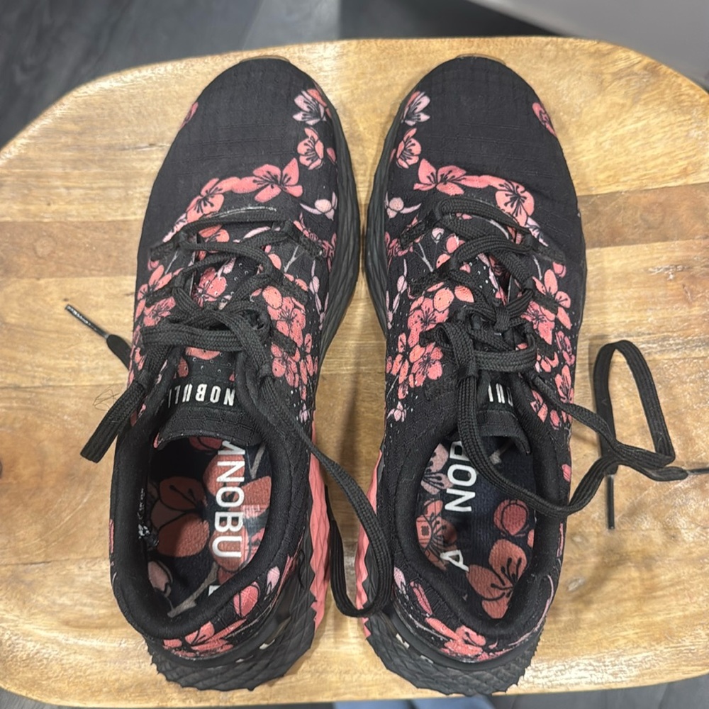 NOBULL Black and Pink Floral Sneakers